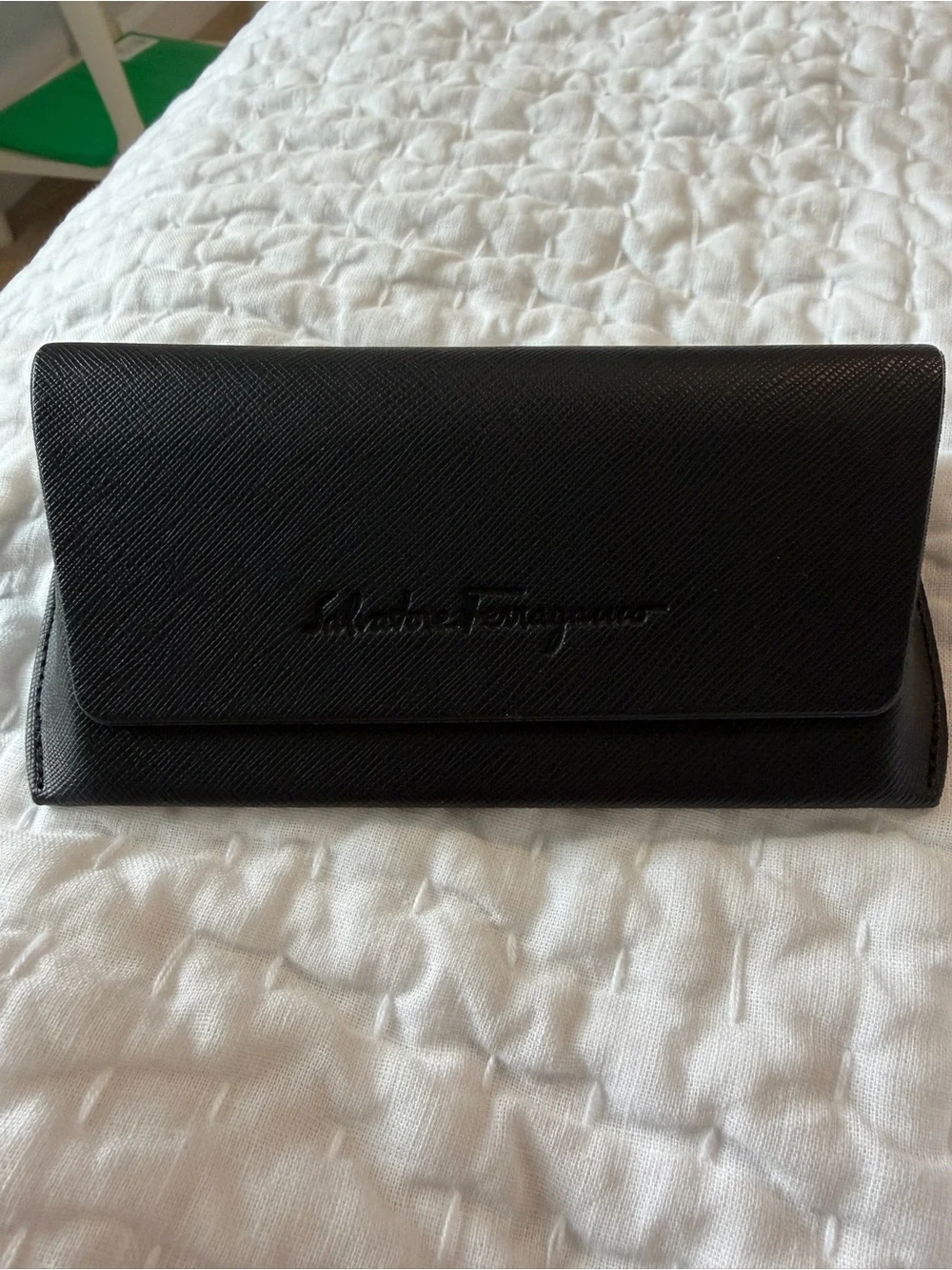 Salvatore Ferragamo Black and Silver Eyewear Case